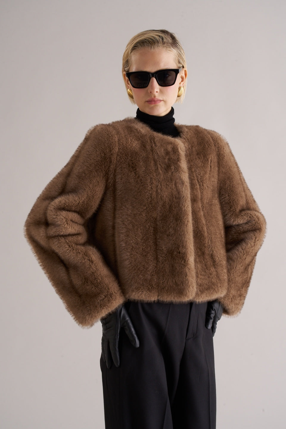 Misa Faux Fur Jacket Soft Mink – MARCÉLA LONDON